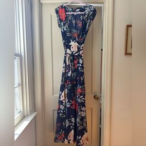 Yumi Kim Blue and Red Sleeveless Bateau Sundress for Wedding Guest